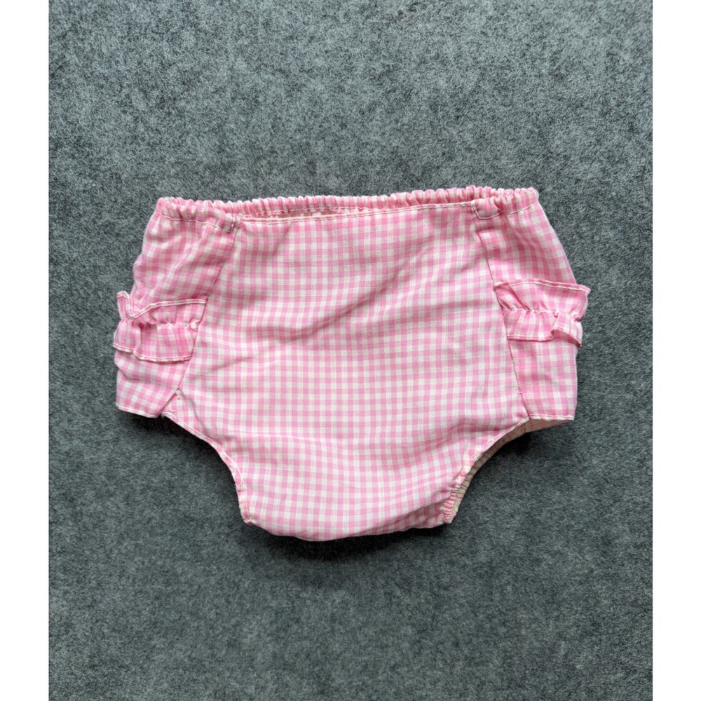 Vintage Pink Gingham Ruffle Diaper Cover Bloomers with Waterproof Lining